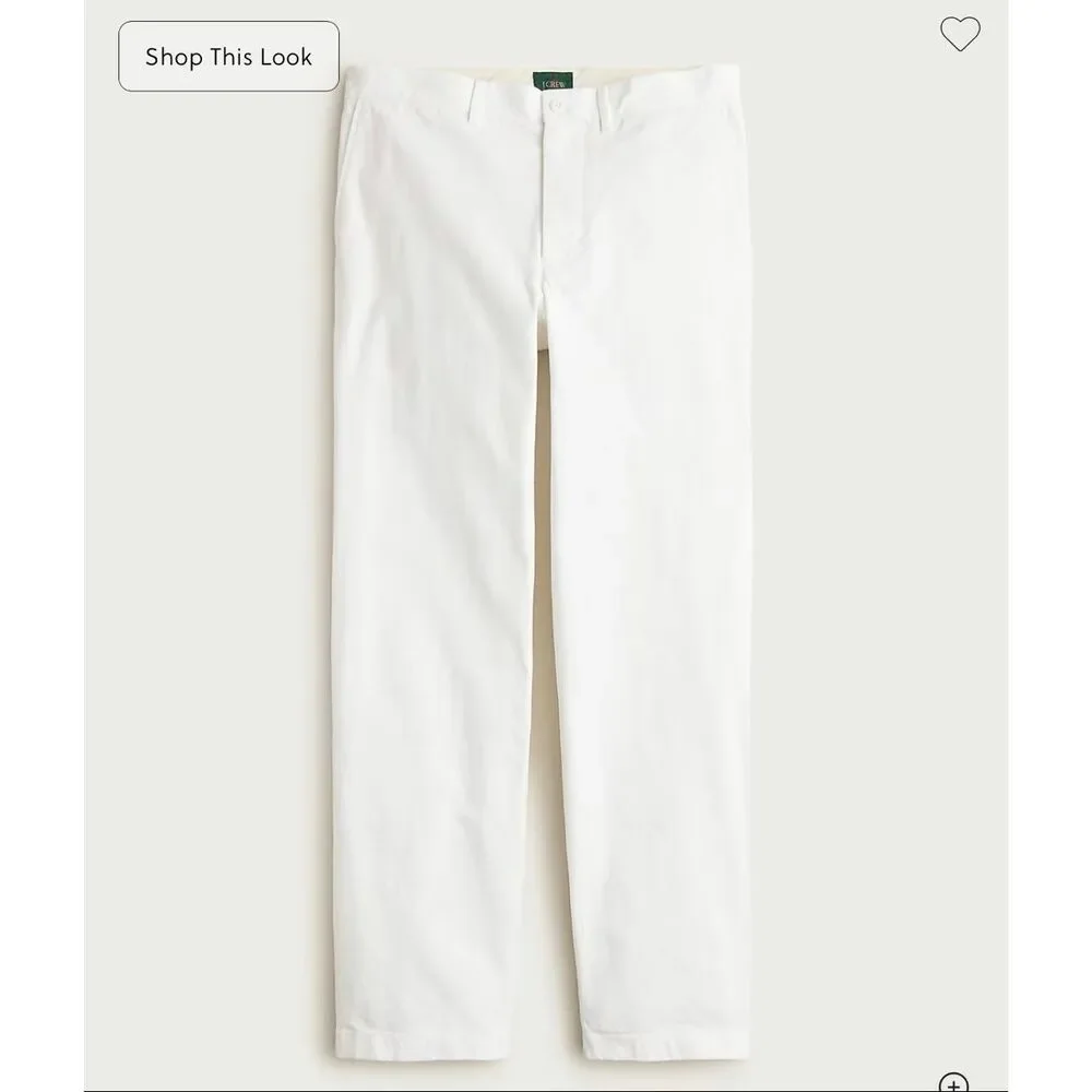 J. Crew Classic chino pant in White NWT 35/32